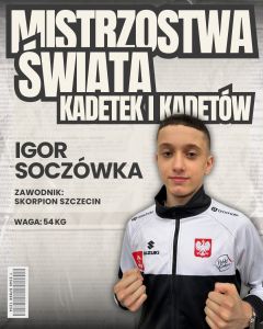 Mistrzostwa Świata Kadetów: Igor Soczówka w ćwierćfinale!