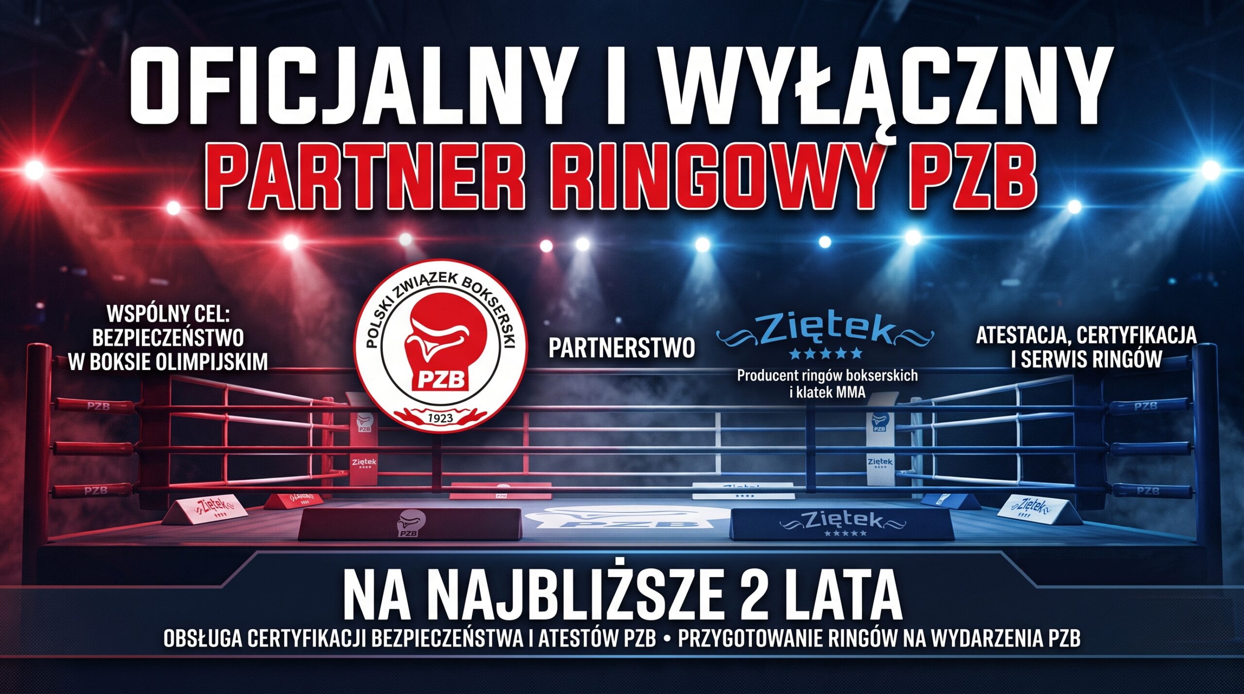Bezpieczeństwo i najwyższy standard. Ziętek Ringi Oficjalnym i Wyłącznym Partnerem Ringowym Polskiego Związku Bokserskiego!